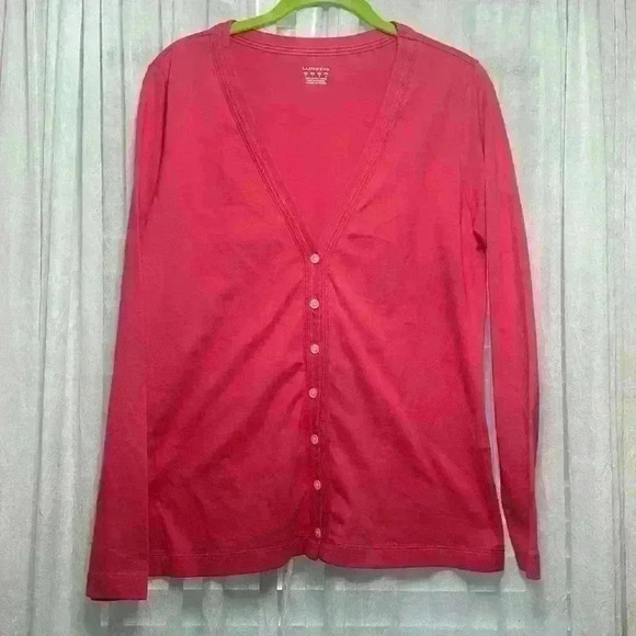 Land’s End Pink Lightweight Cardigan Item#BI - Picture 5 of 6